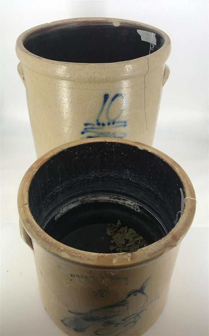 TWO CROCKS WITH GREAT DESIGN: ONE 12" BULLARD AND SCOTT (1 of 2)