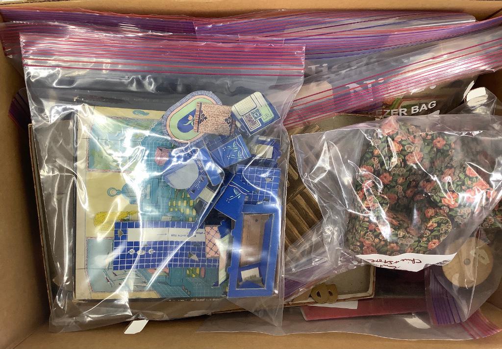 Box lot of paper doll houses and furniture (1 of 2)