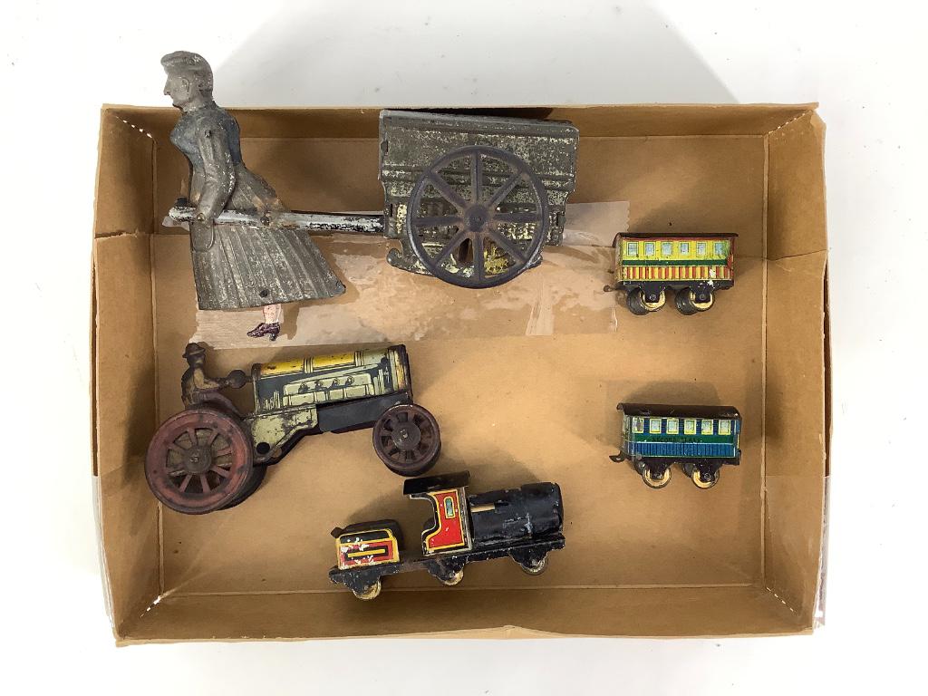 Box lot of early tin toys, some damage (1 of 1)