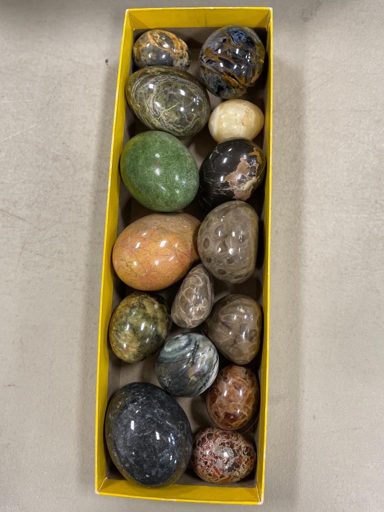 Decorative eggs including polished stone and Petoskey (1 of 1)