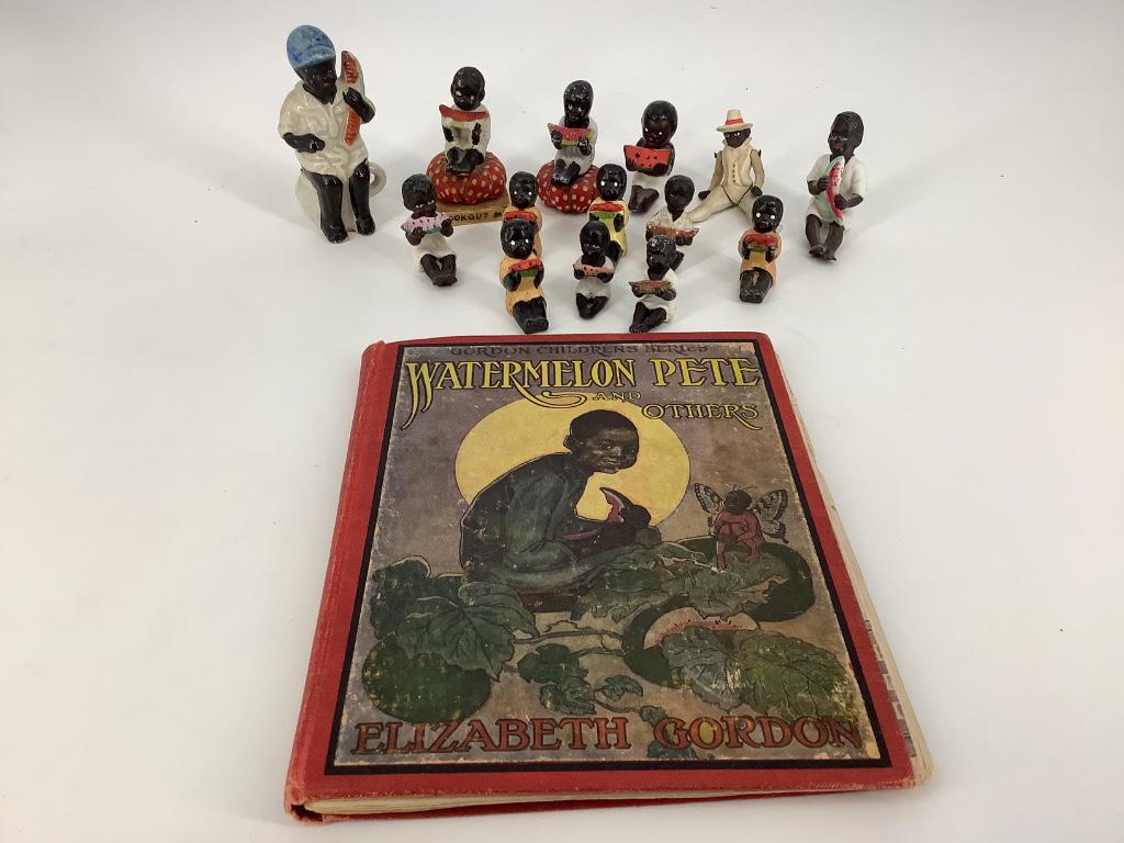 Box lot black Americana figurines and childâ€™s book. (1 of 3)