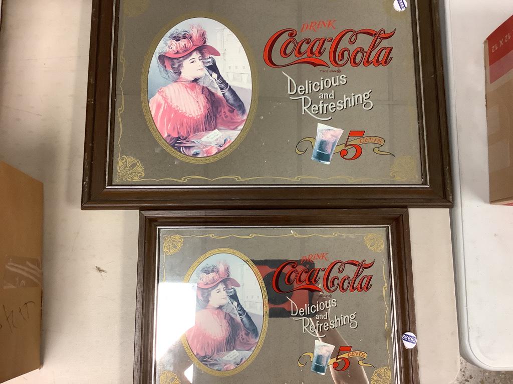3 Coca-Cola advertising mirrors. (1 of 2)