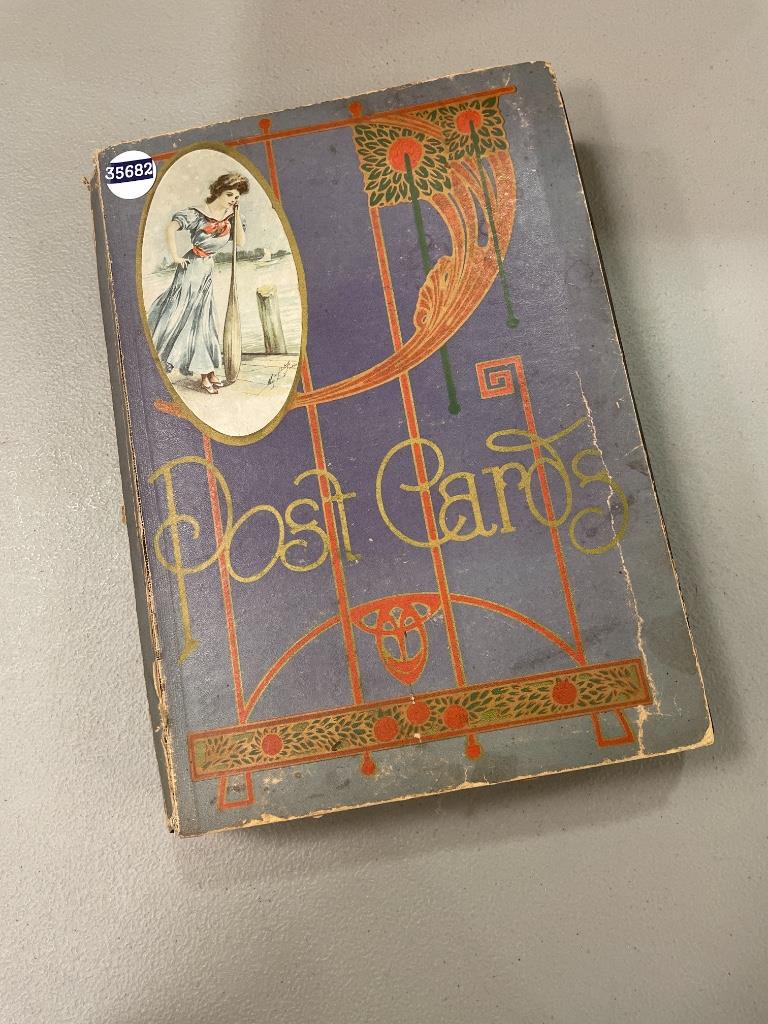 Antique postcard album with many cards (1 of 4)