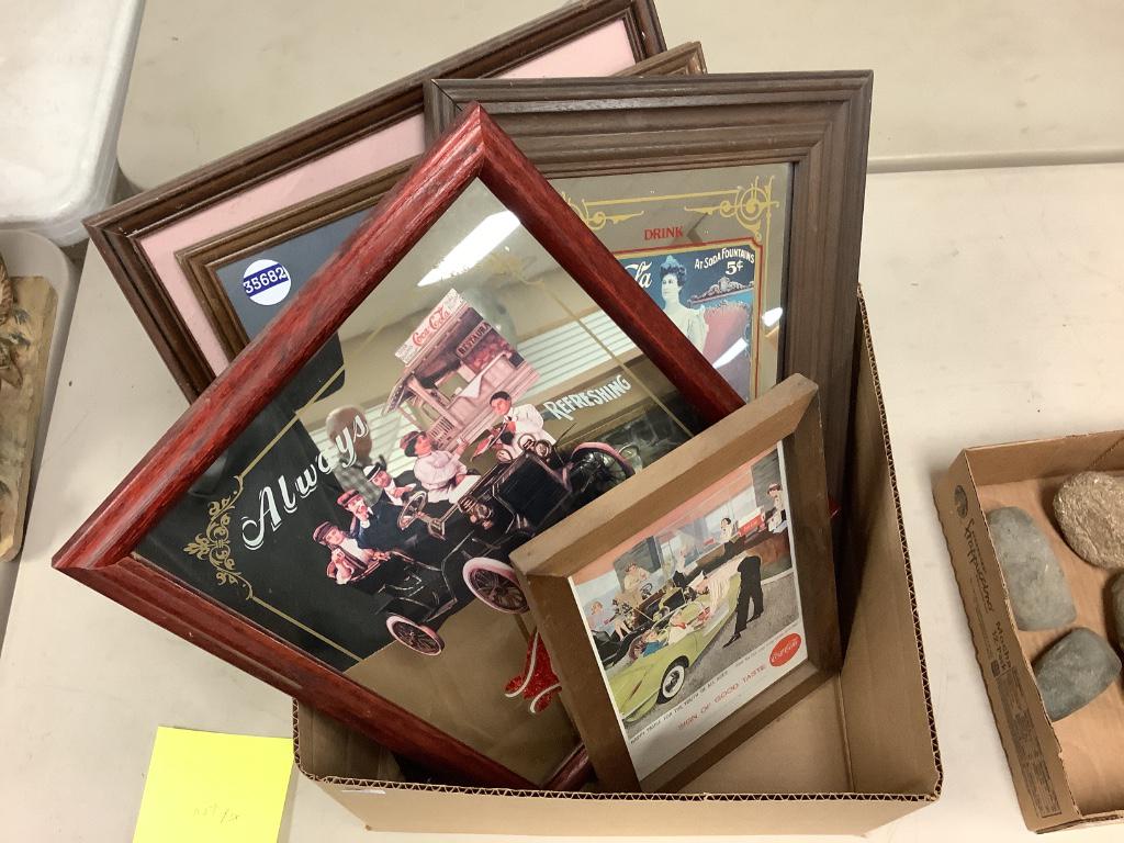 Box lot including five Coca-Cola advertising mirrors. (1 of 1)