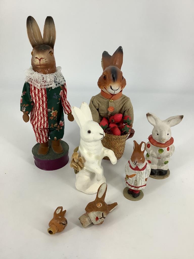 Box lot paper macheâ€™ Easter bunny candy containers. (1 of 1)