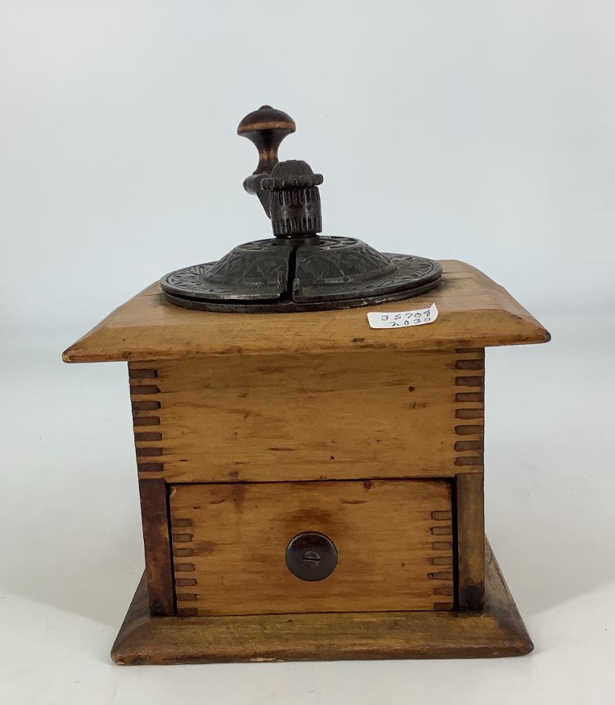 cast iron and wooden coffee grinder (1 of 1)