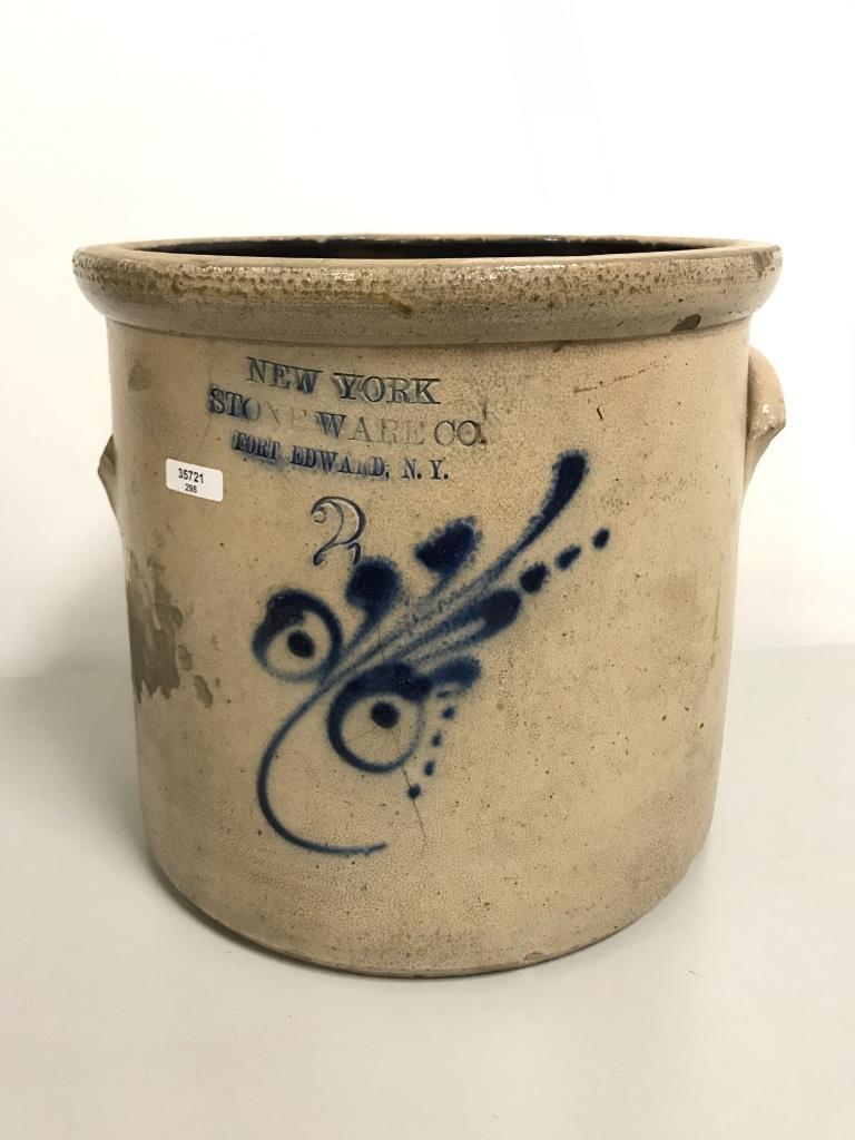 2 gallon stoneware jar, New York stoneware co. Port (1 of 3)
