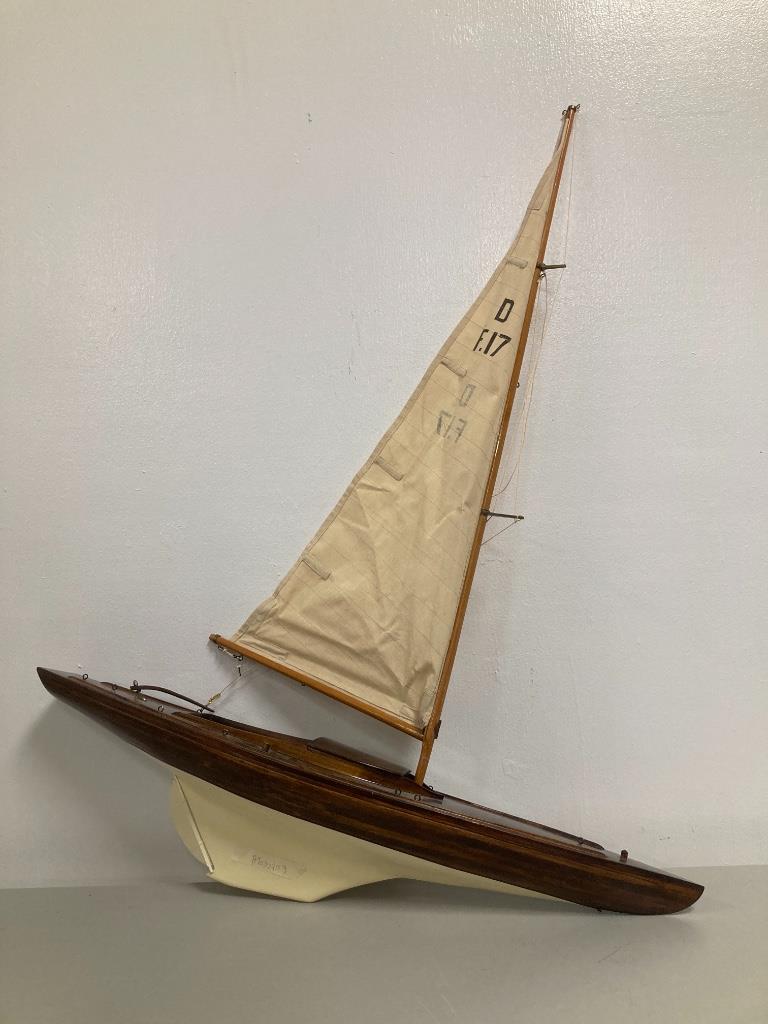 Wooden model of sailboat, 30â€ long. (1 of 1)