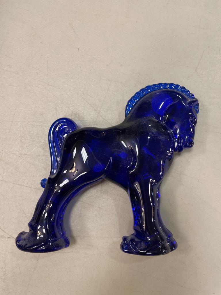 Longaberger Heisey horse, blue: Longaberger Heisey horse, blue