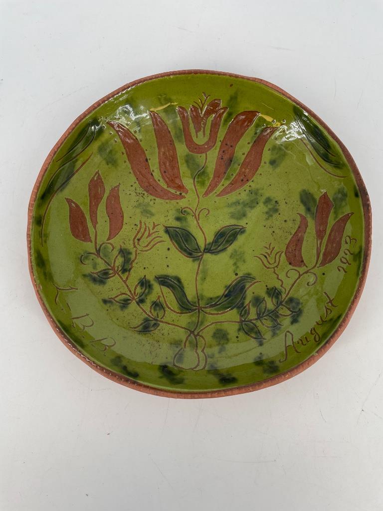 Breininger Robesonia pottery shallow bowl dated 1973: Breininger Robesonia pottery shallow bowl dated 1973