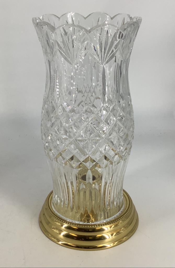 Waterford Crystal Fitzwilliam Hurricane Lamp, 13â€: Waterford Crystal Fitzwilliam Hurricane Lamp, 13” tall with base, from the Waterford Society.