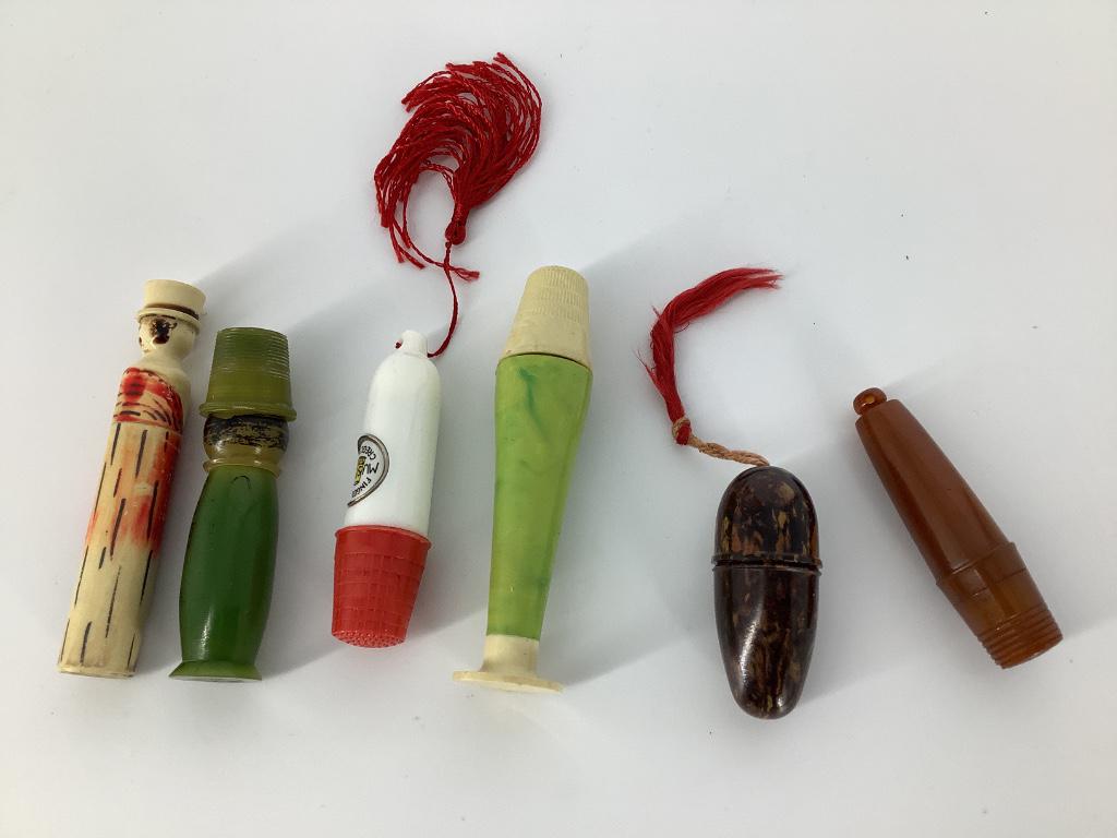 Box lot misc. needle cases and sewing kits including: Box lot misc. needle cases and sewing kits including Bakelite.