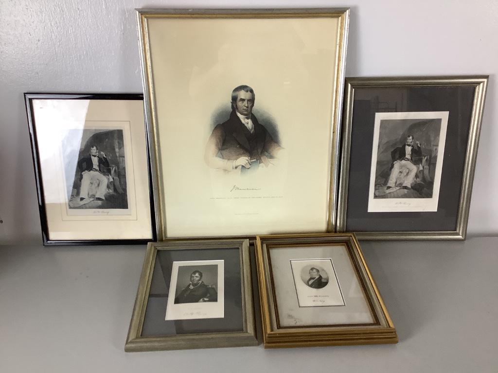 Box of five framed prints (1 of 6)