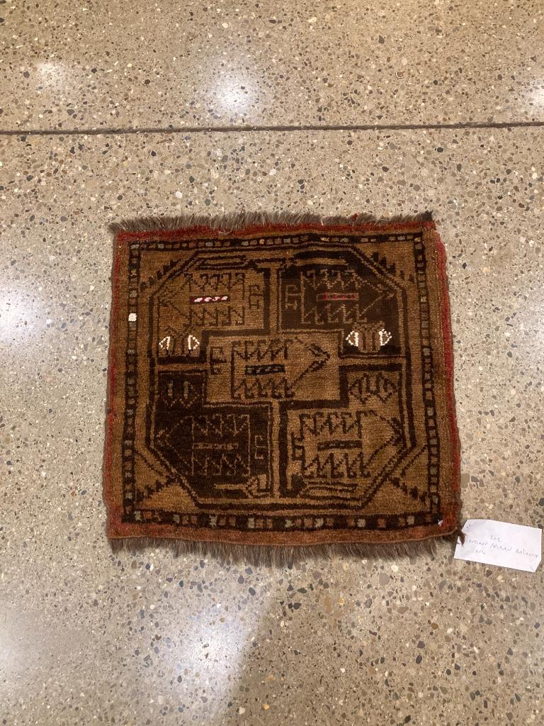 Oriental rug, antique Persian Balouch, 2' x 2' (1 of 1)