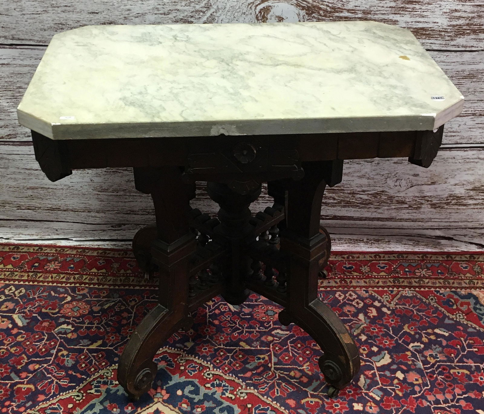 VICTORIAN MARBLE TOP PARLOR STAND (1 of 1)