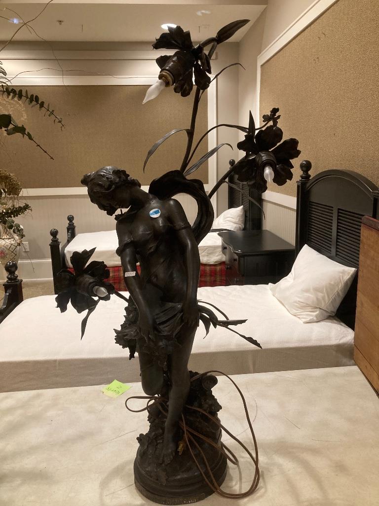 Bronze finish figural lamp 39” tall (1 of 1)