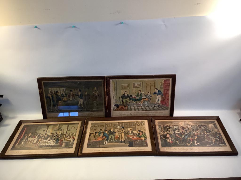 Box lot including five framed Tom and Jerry prints, (1 of 11)