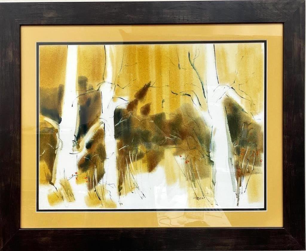 Watercolor signed Helen. 22” x 29” overall (1 of 2)