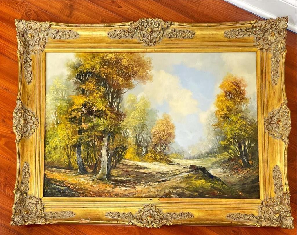 D Adams oil on canvas landscape with stream 44” x 32” (1 of 1)