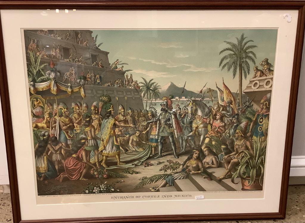 Framed colored litho by Kurz and Allison, entrance of (1 of 1)