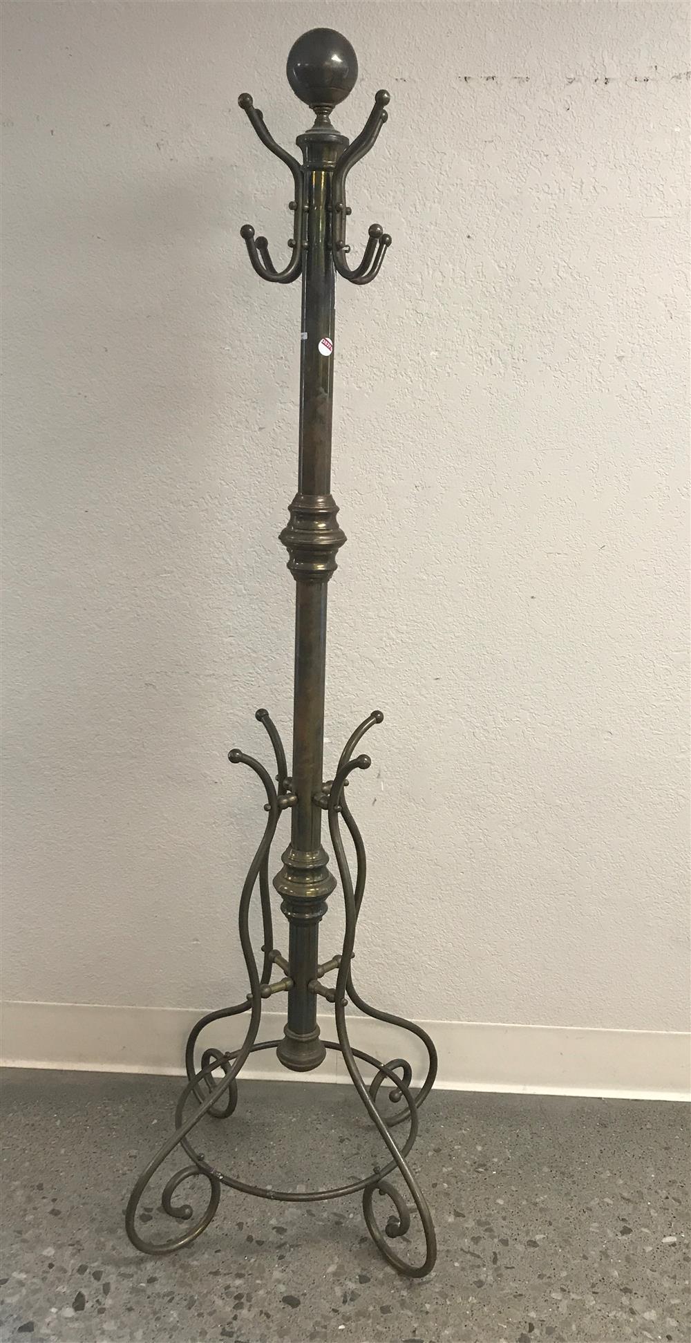 BRASS POST HALL TREE 76" (1 of 1)