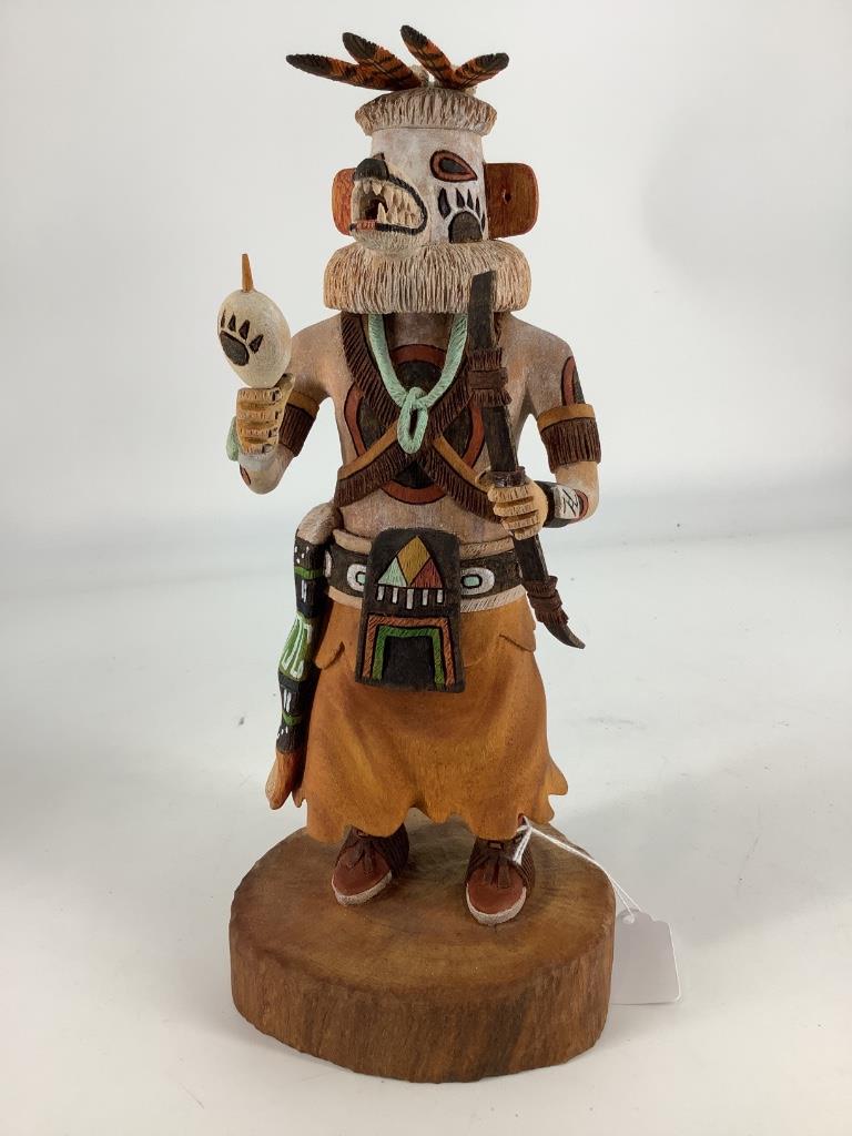 Wooden Hopi Kachina doll, signed by Ronald Honamme, (1 of 3)