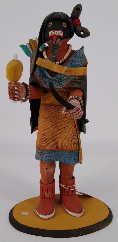Wooden Hopi Kachina Doll, " Warrior Maiden", Signed by (1 of 3)