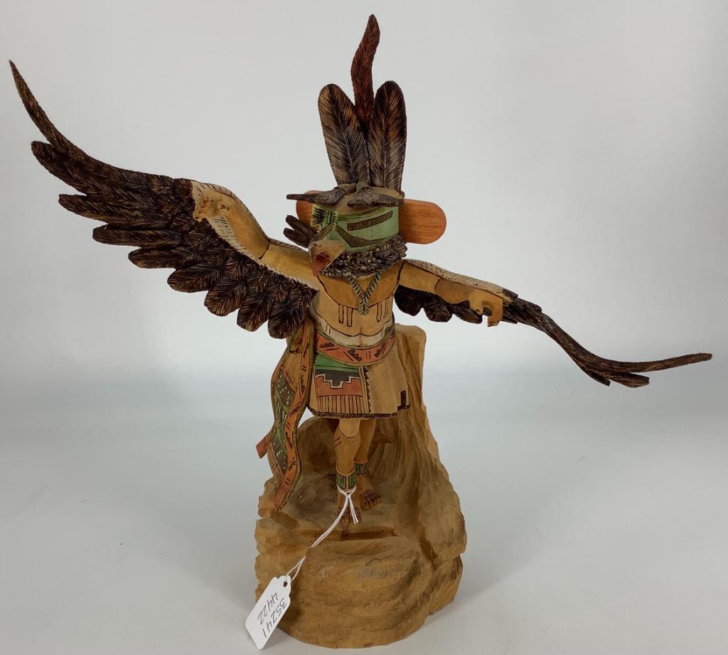 Wooden Hopi Kachina Doll, signed by Coolidge Roy Jr., (1 of 3)