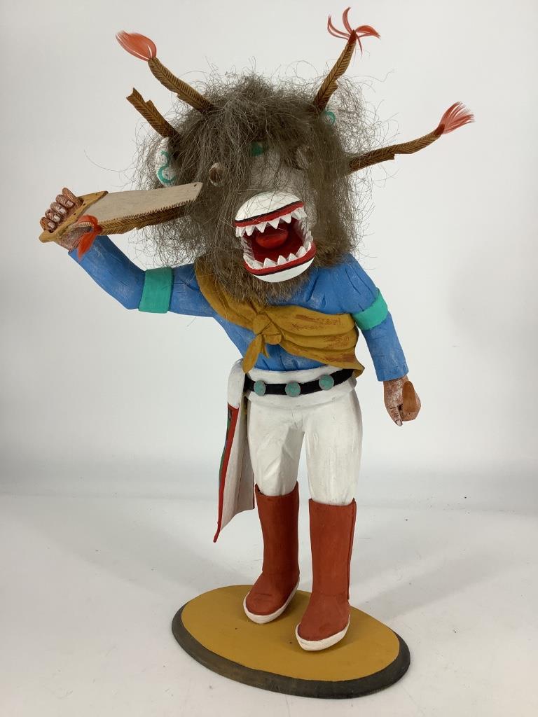 Hopi â€œWiharu (White Ogre)â€ Kachina Doll signed by (1 of 3)