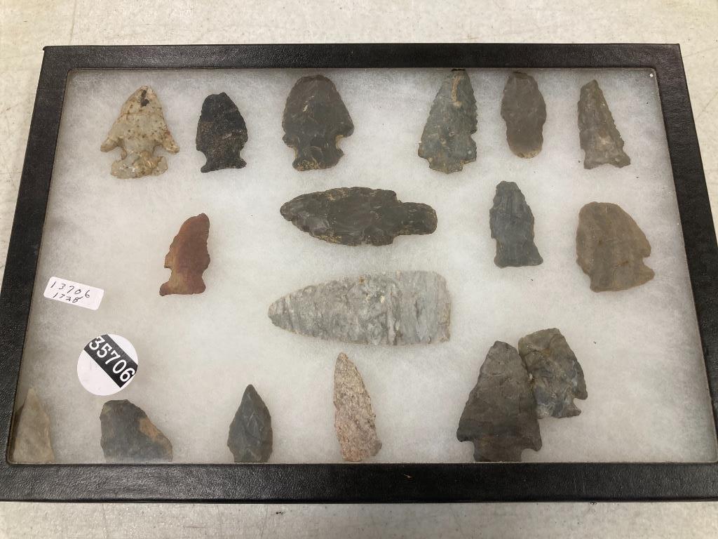 Frame of Native American flint points (1 of 1)