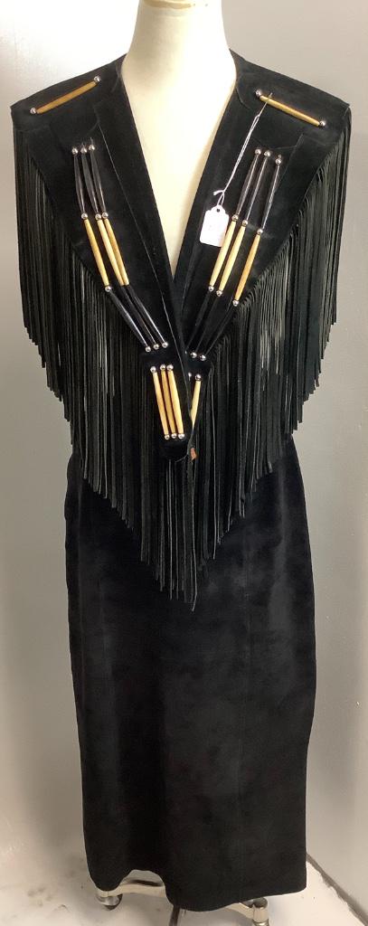 Lot including Beaded suede vest by signature collection: Lot including Beaded suede vest by signature collection and suede skirt size 8 by Styleworks.