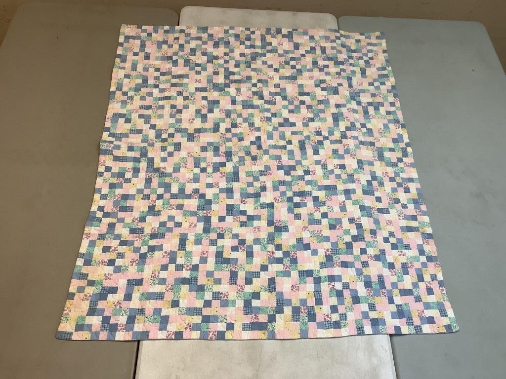 Postage stamp lap quilt. 48" x 56". (1 of 2)