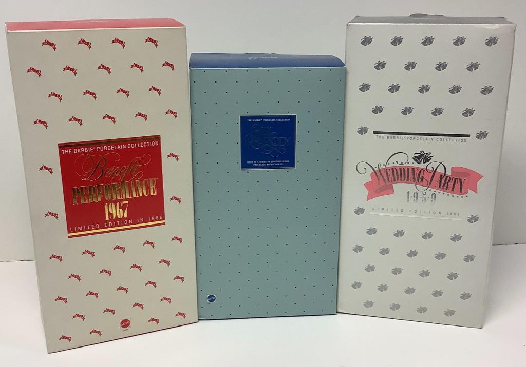 (3) Porcelain Collection Barbies including "Blue (1 of 1)