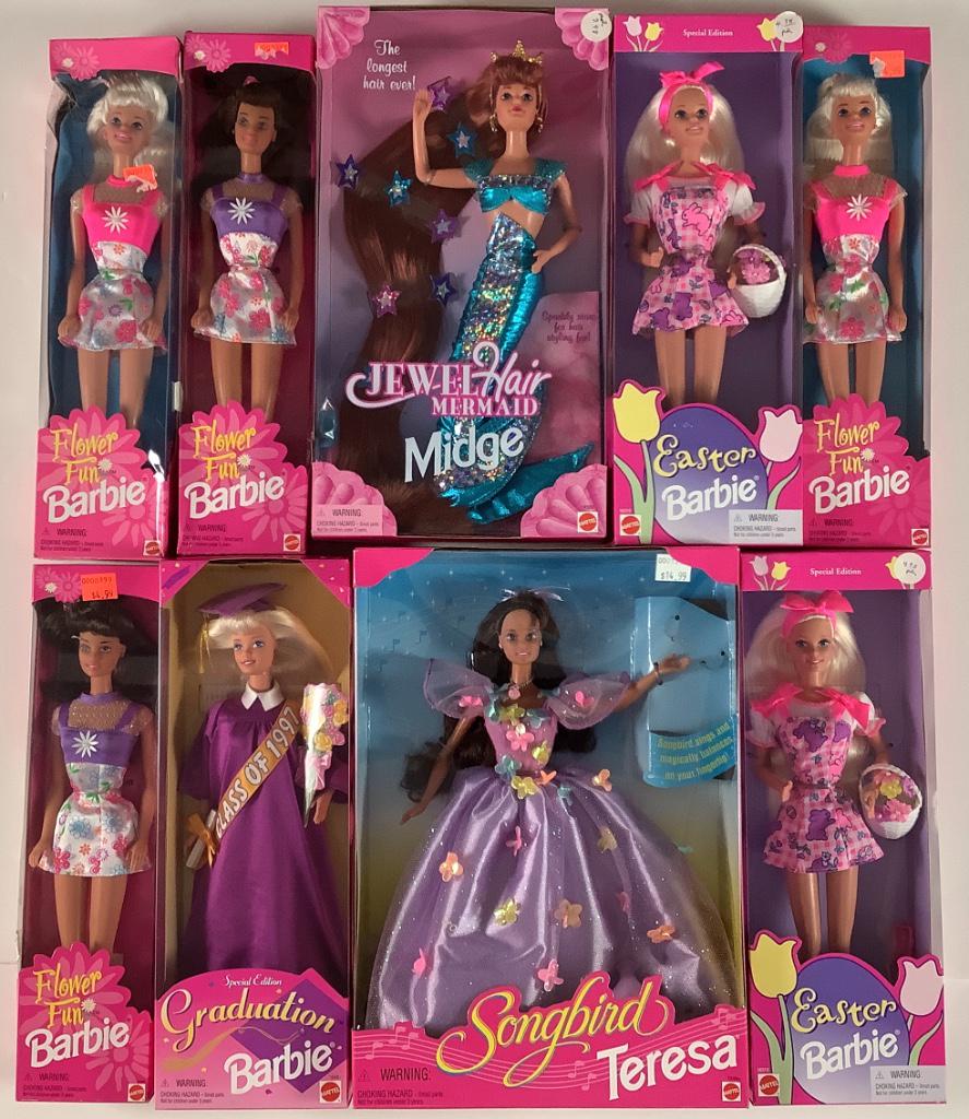 (9) NRFB Barbie and friends including (2) "Easter", (1 of 1)