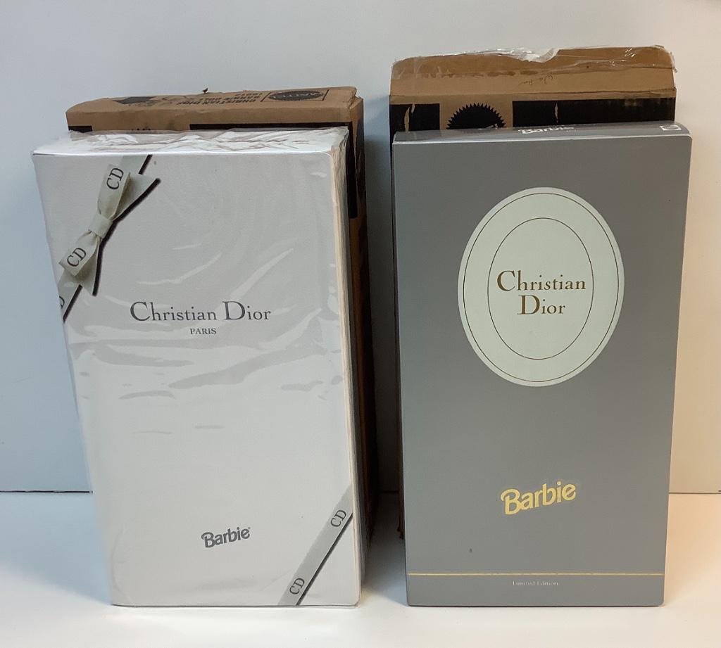 (2) NRFB Christian Dior Barbies including "Christian: (2) NRFB Christian Dior Barbies including "Christian Dior Paris". Come with shippers.