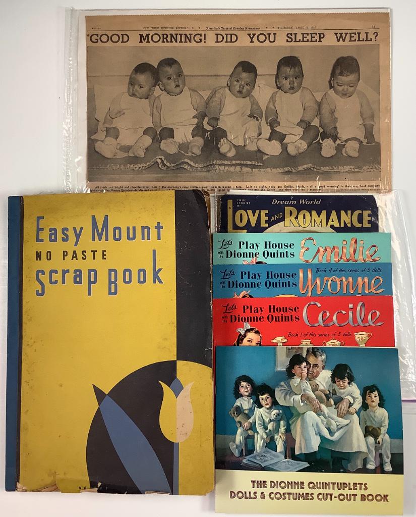Lot of Dionne Quintuplets items including cut-outs, (1 of 2)