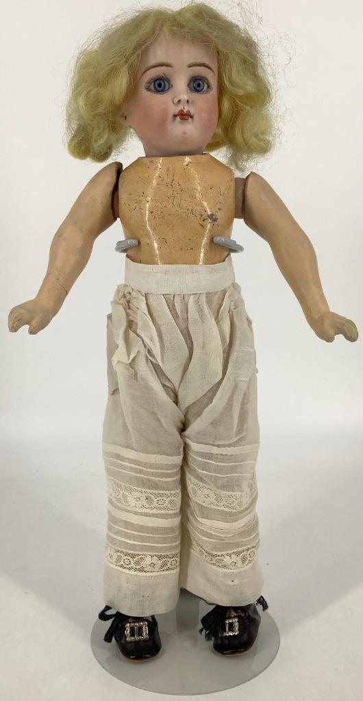 13 1/2" German bisque socket head girl. Head marked 6, (1 of 4)