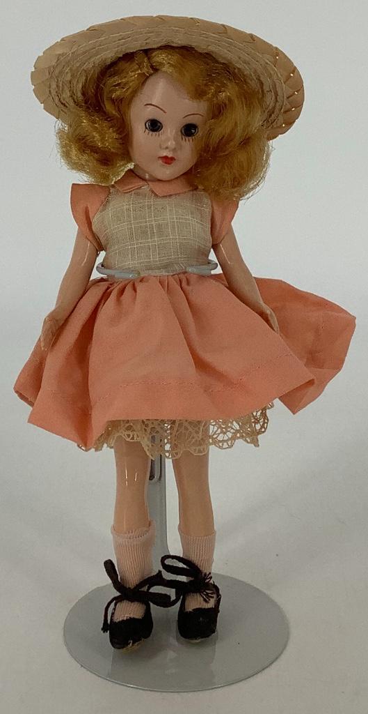 8" Sandra Sue hard plastic doll. Blonde synthetic wig, (1 of 2)