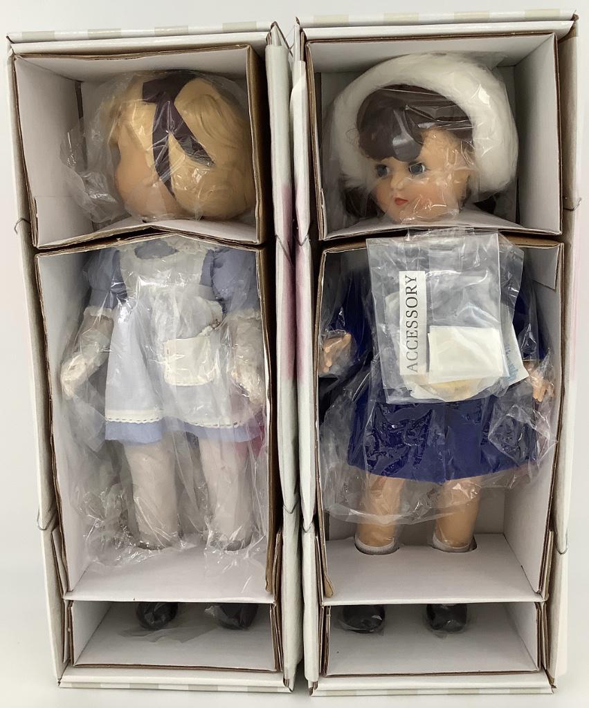 (2) 14" Effanbee Toni dolls - "Toni in Wonderland" and: (2) 14" Effanbee Toni dolls - "Toni in Wonderland" and "Magical Memories" the 2006 UFDC luncheon souvenir doll; both in original boxes.