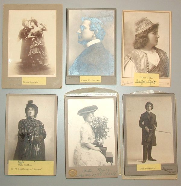 LOT (6) EARLY THEATRICAL PHOTOS INCL KYRLE BELLEU
