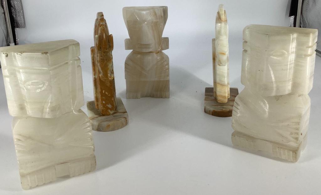 Five carved stone book ends. Two horses are coming (1 of 2)