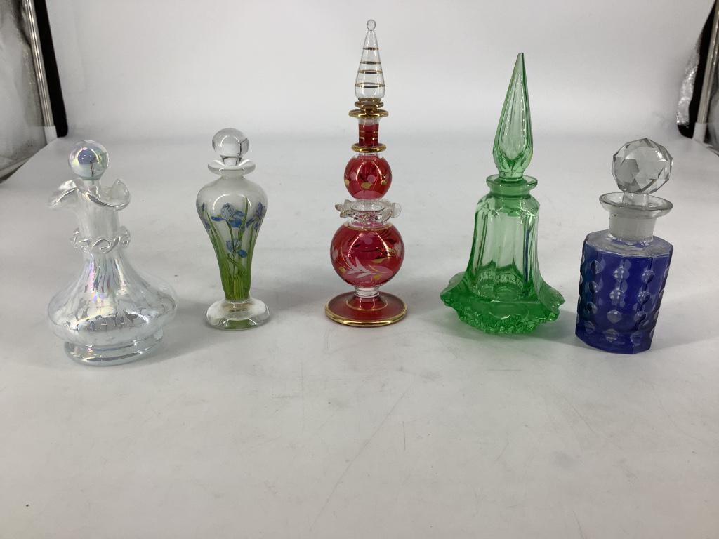Assorted Glass perfume bottles size 4" to 7". (1 of 1)