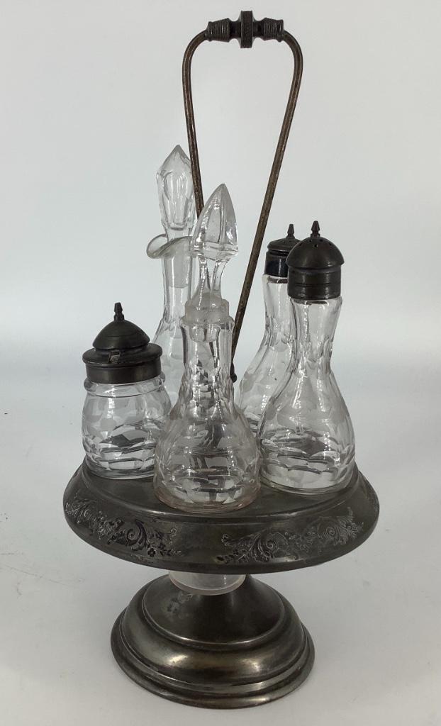 Silverplate , 5 bottle caster set . (1 of 1)