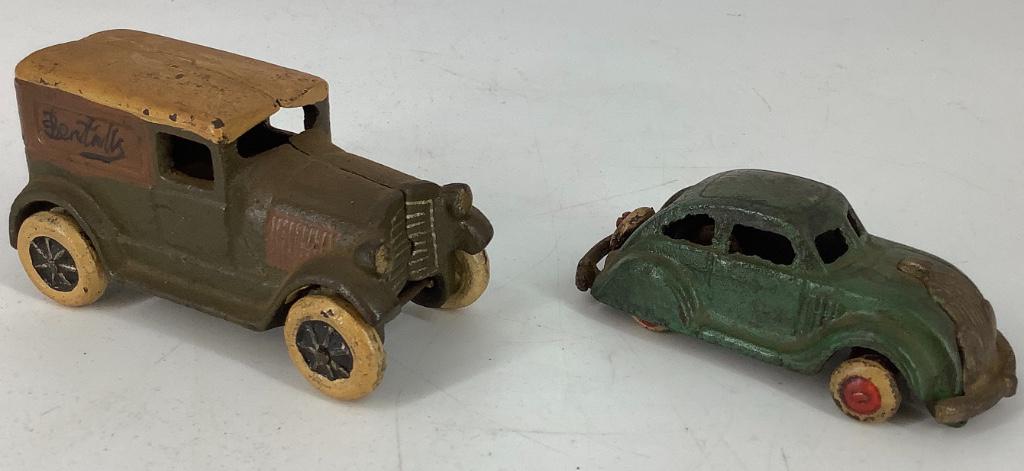 5” cast iron Ford Model A toy car and 5” Chrysler (1 of 1)