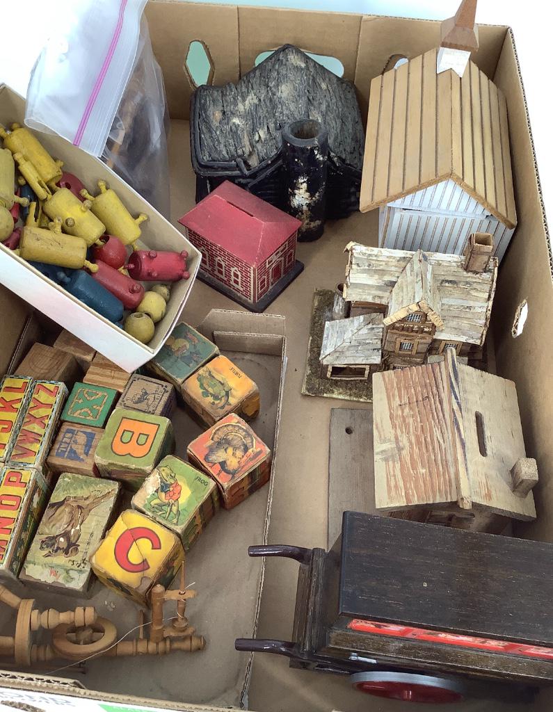 Lot of Music box’s log cabin and wooden blocks. (1 of 1)