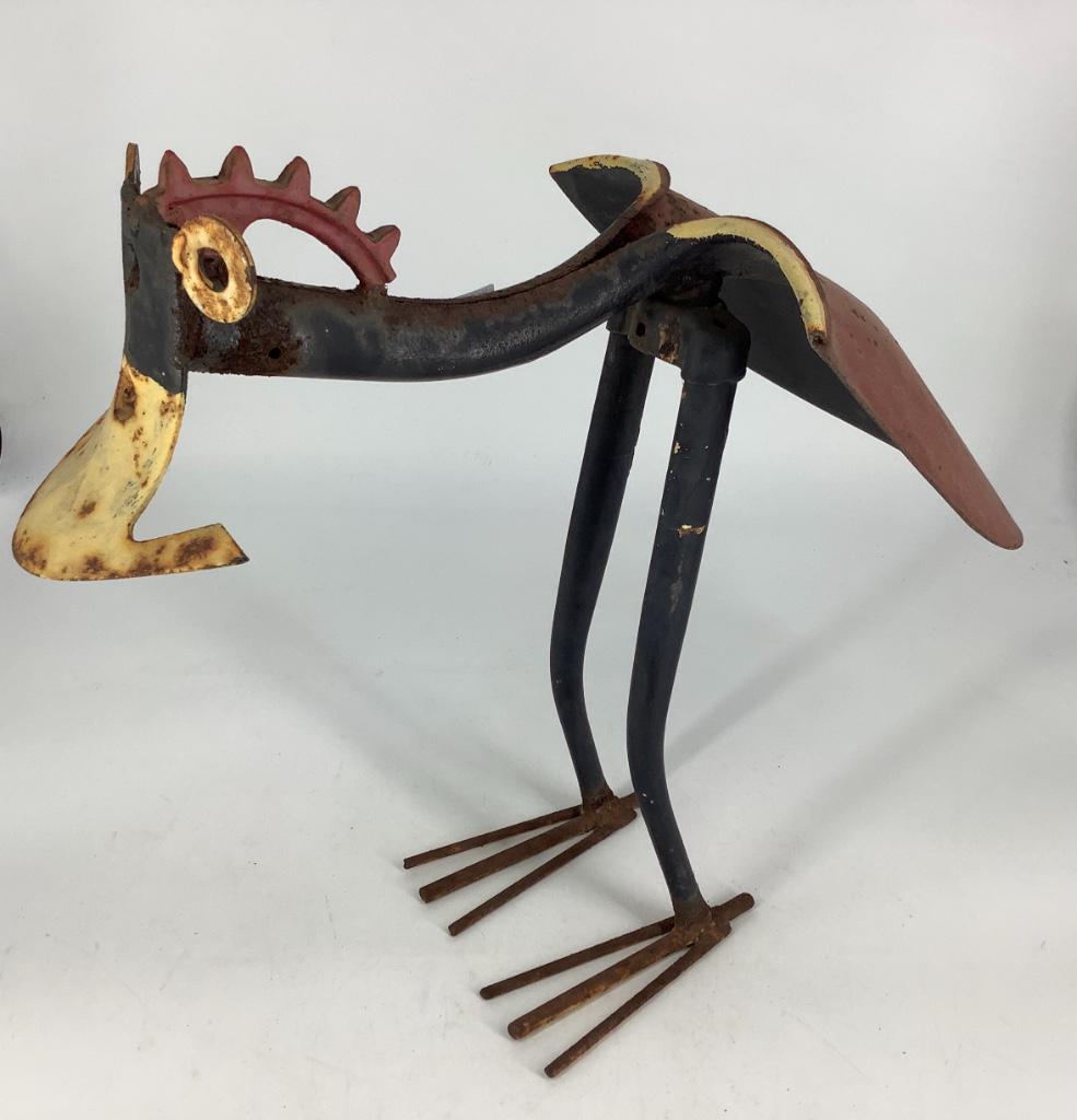 Folk art iron Yardbird: Folk art iron Yardbird