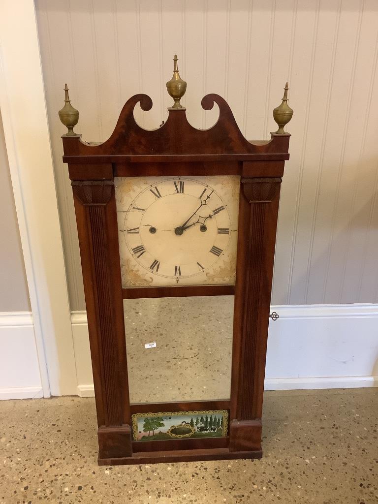Ives & Lewis mahogany two and a half decker shelf clock (1 of 3)