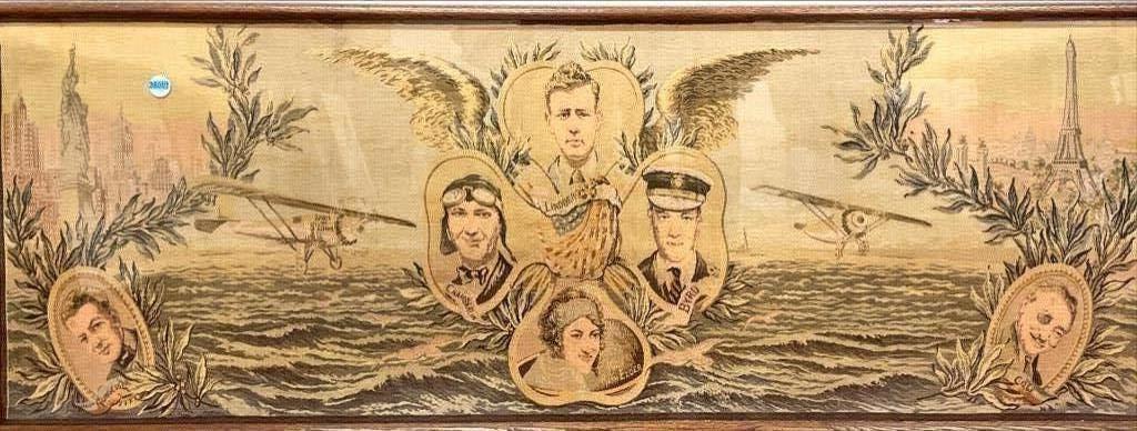 Large woven tapestry commemorating the solo flight of (1 of 3)
