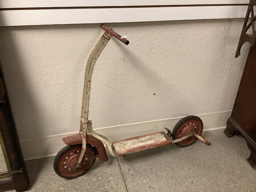 Antique scooter, 32" tall.: Antique scooter, 32" tall.