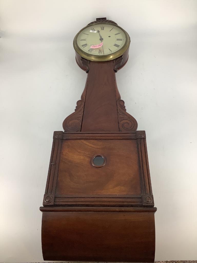 Early mahogany banjo clock. 35"H (1 of 3)